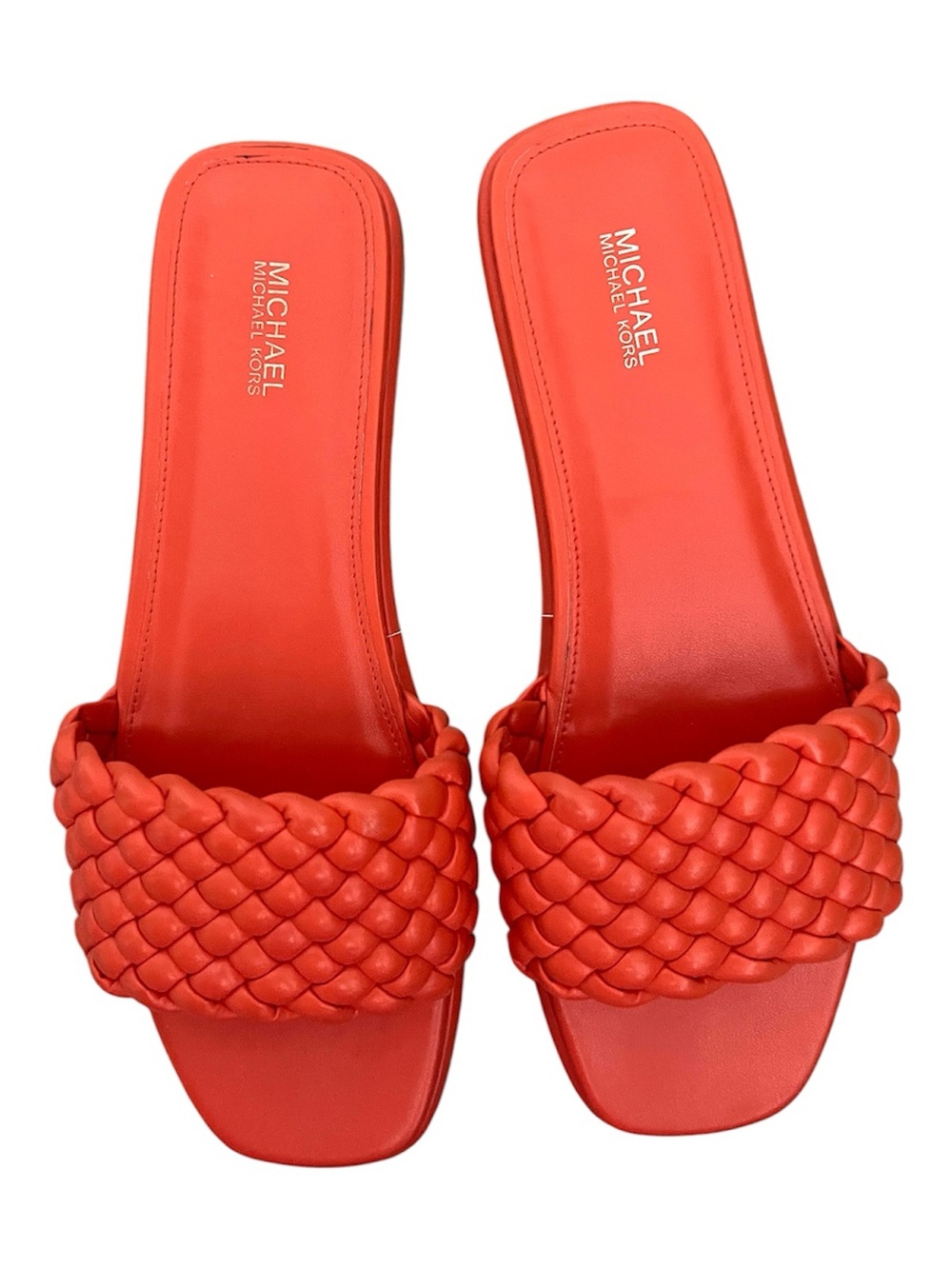 Michael Kors Women's Vibrant Orange Braided Sandals